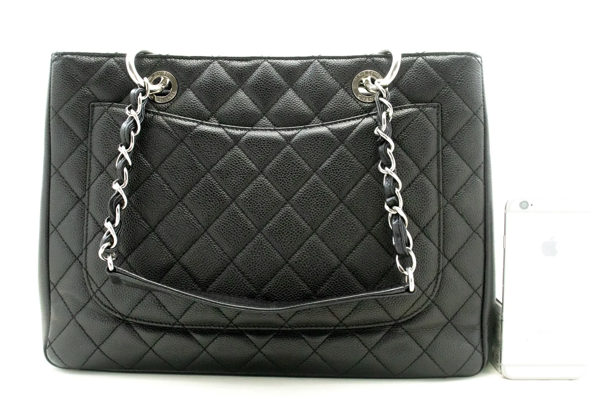 CHANEL Grained Calfskin GST 13" Grand Shopping Tote Chain Shoulder p22