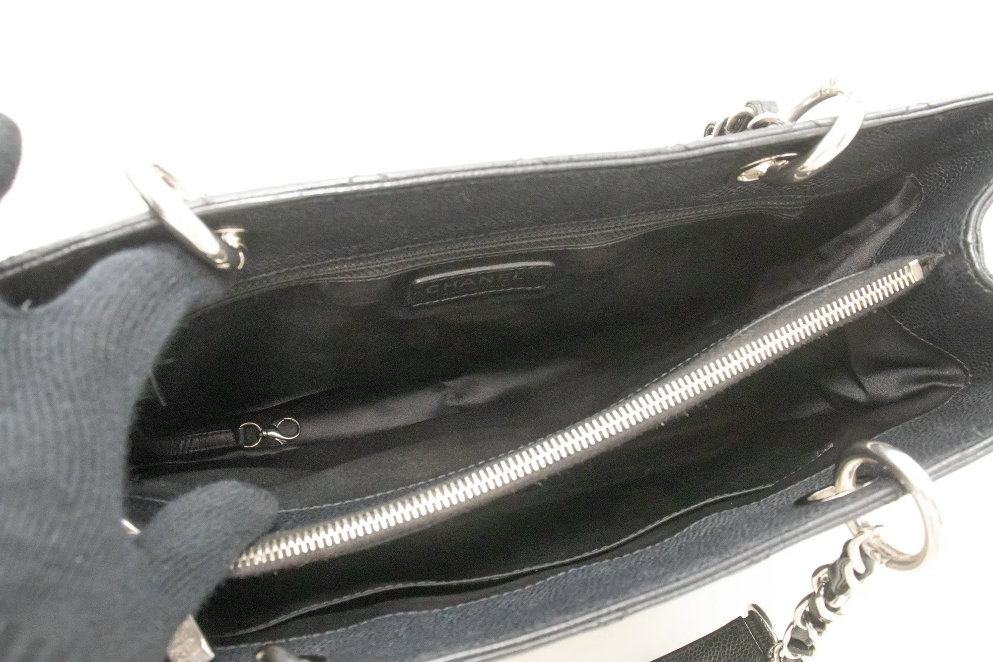 CHANEL Grained Calfskin GST 13" Grand Shopping Tote Chain Shoulder p22