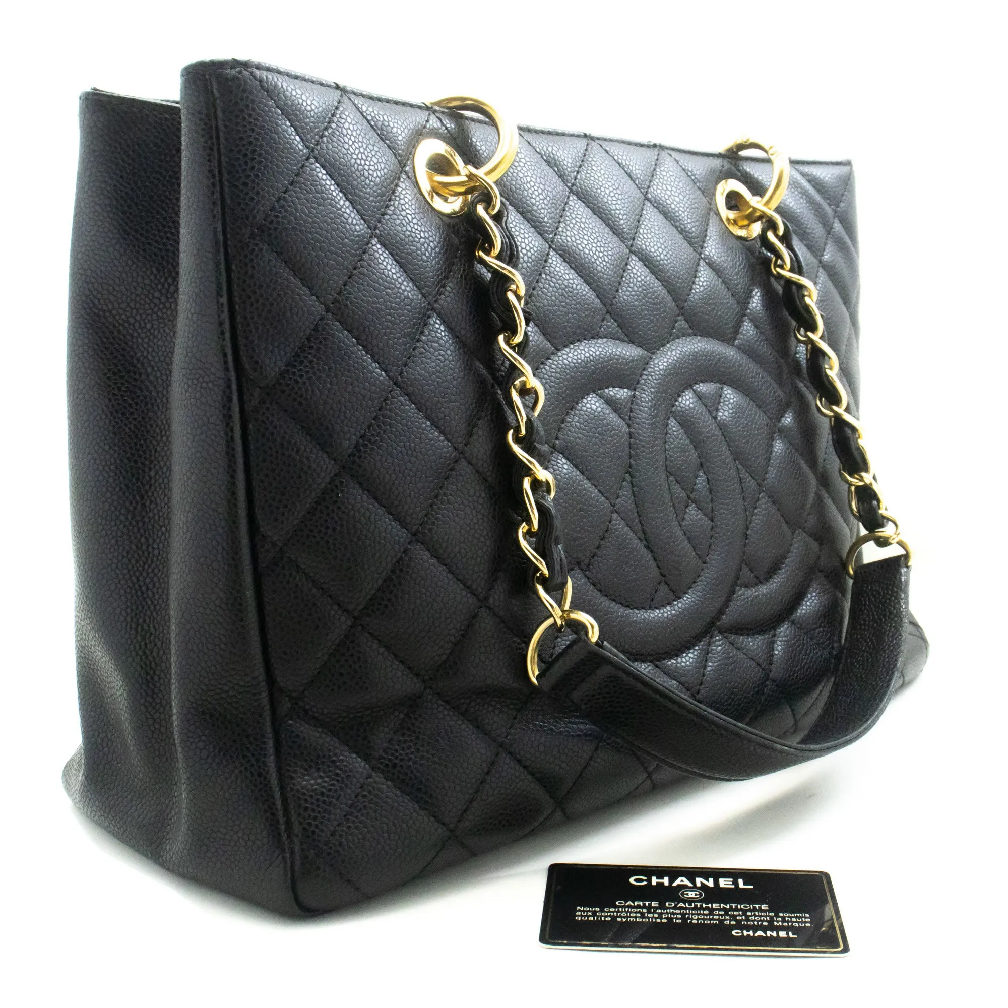 CHANEL Grained Calfskin GST 13" Shopping Tote Chain Shoulder Bag p67