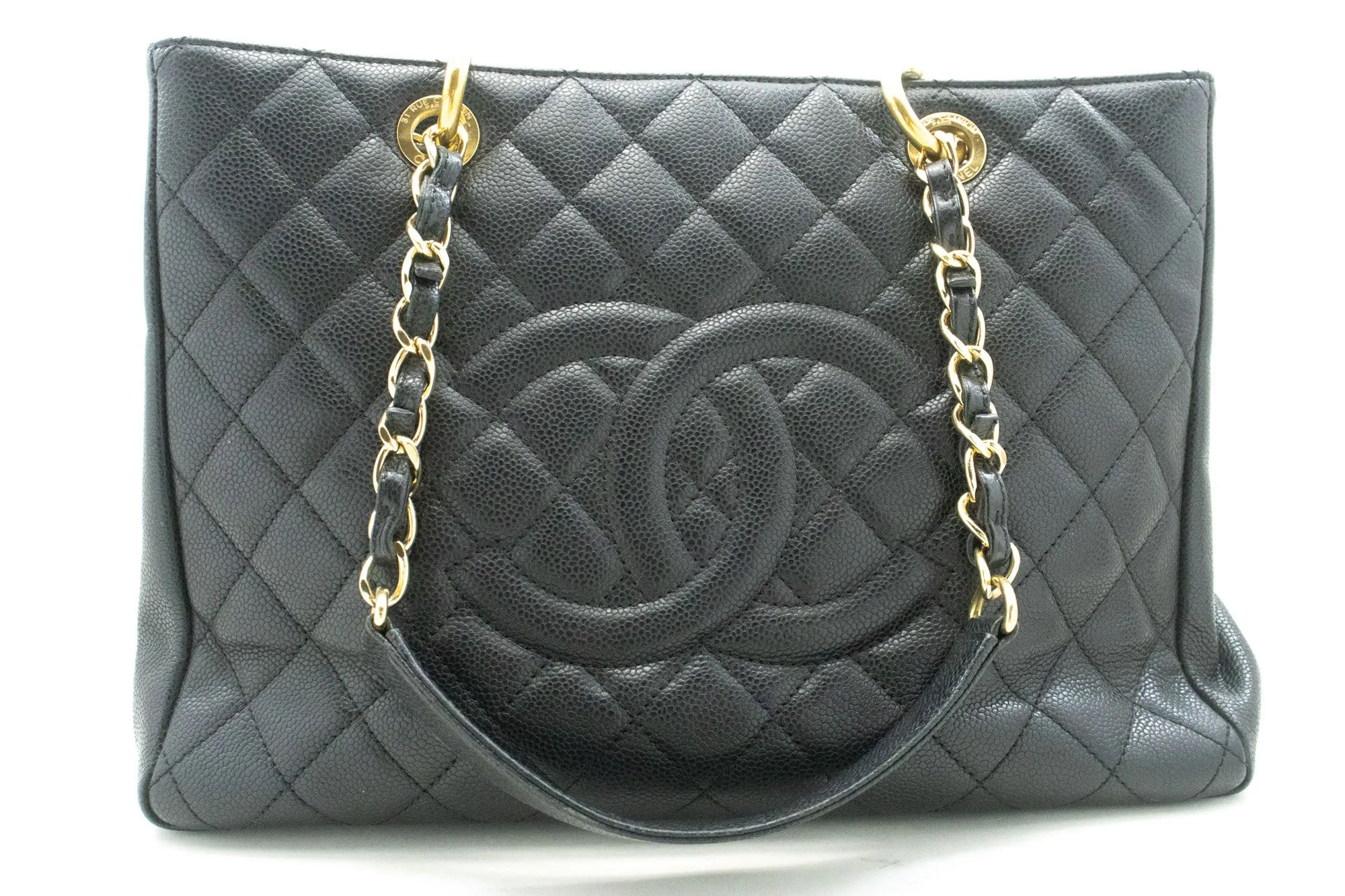 CHANEL Grained Calfskin GST 13" Shopping Tote Chain Shoulder Bag p67