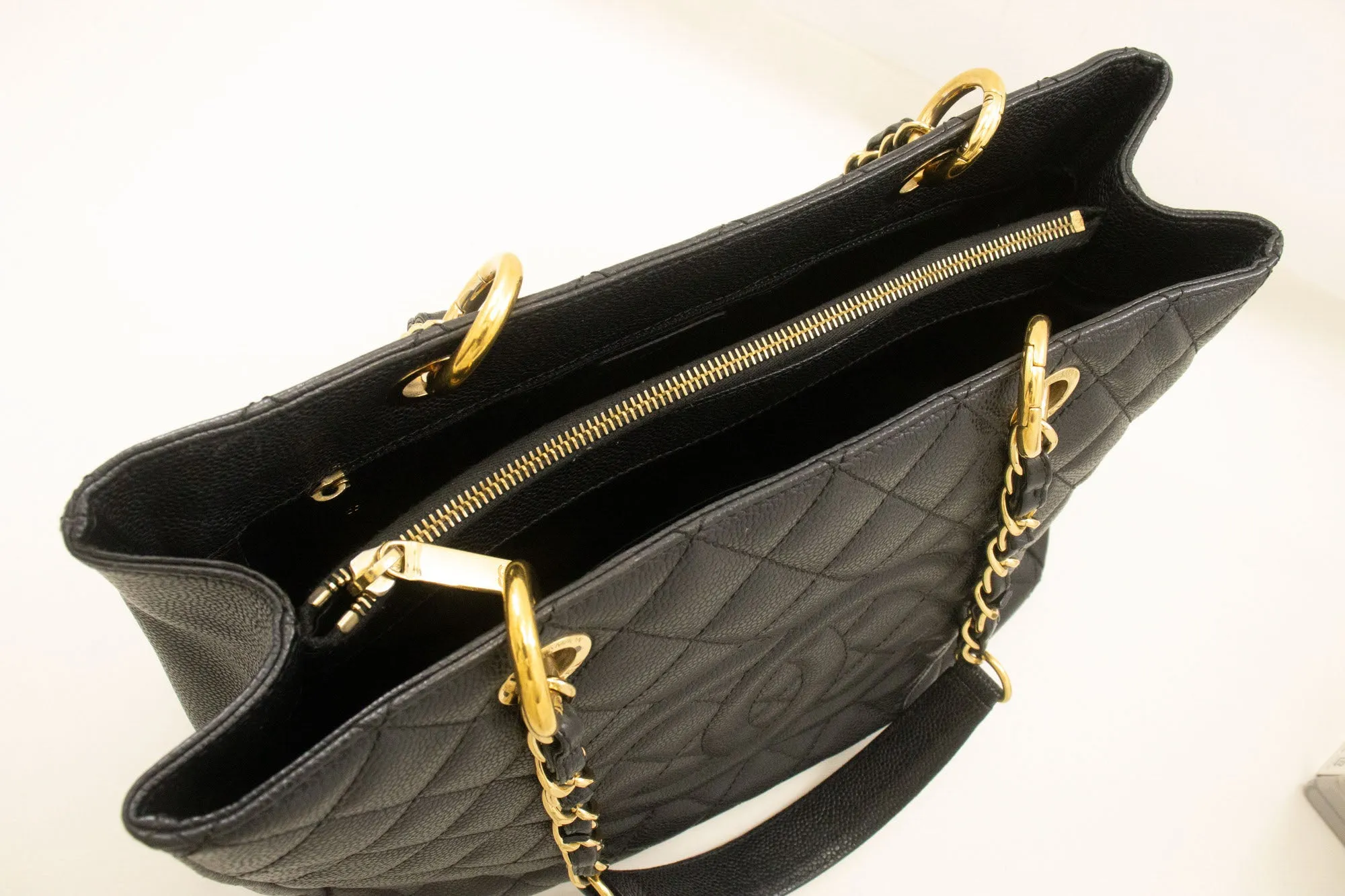 CHANEL Grained Calfskin GST 13" Shopping Tote Chain Shoulder Bag p67
