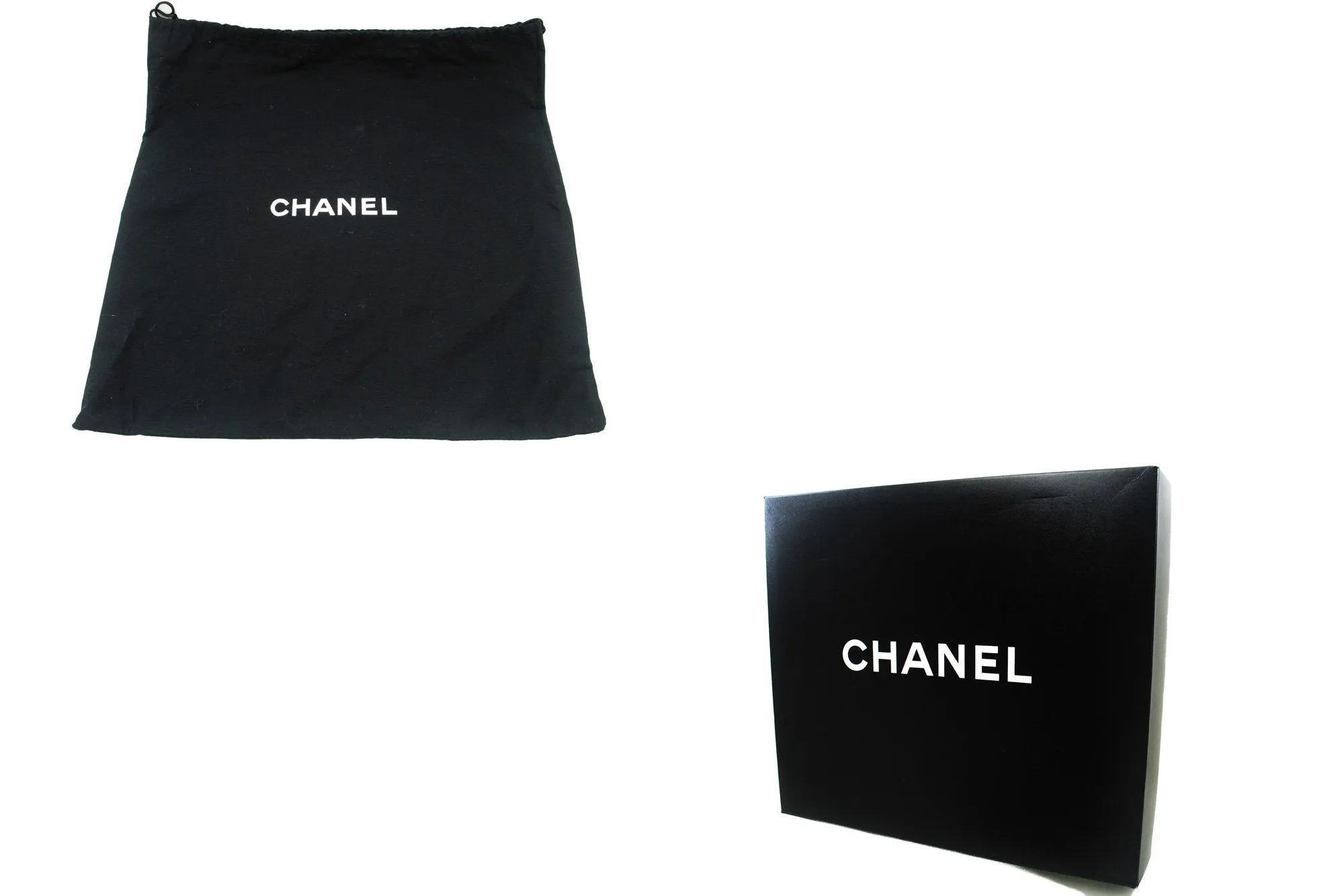 CHANEL Jumbo Large Big Chain Shoulder Bag Black Lambskin Leather L86