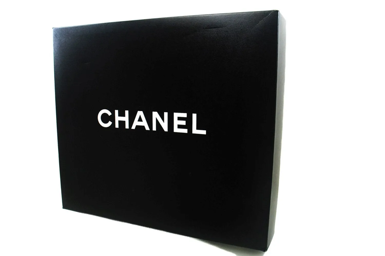 CHANEL Jumbo Large Big Chain Shoulder Bag Black Lambskin Leather L86