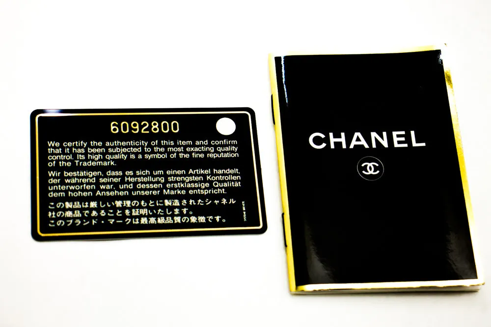 CHANEL Large Classic Handbag Chain Shoulder Bag Flap Black Caviar g66