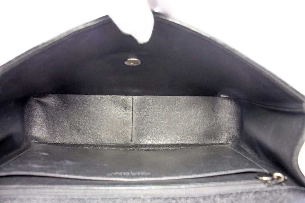 CHANEL Large Classic Handbag Chain Shoulder Bag Flap Black Caviar g66