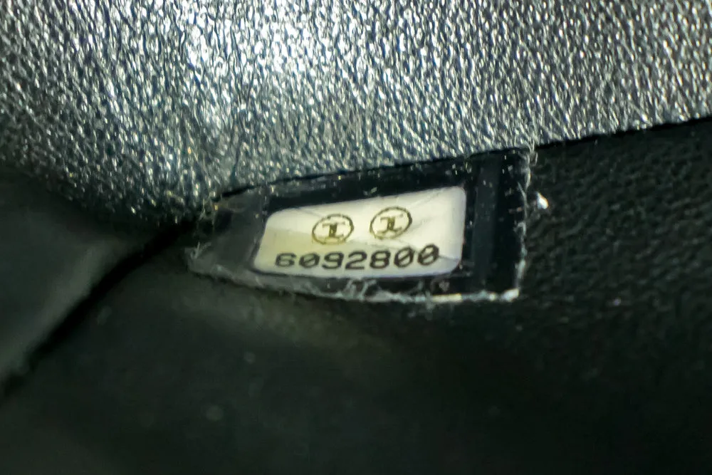 CHANEL Large Classic Handbag Chain Shoulder Bag Flap Black Caviar g66