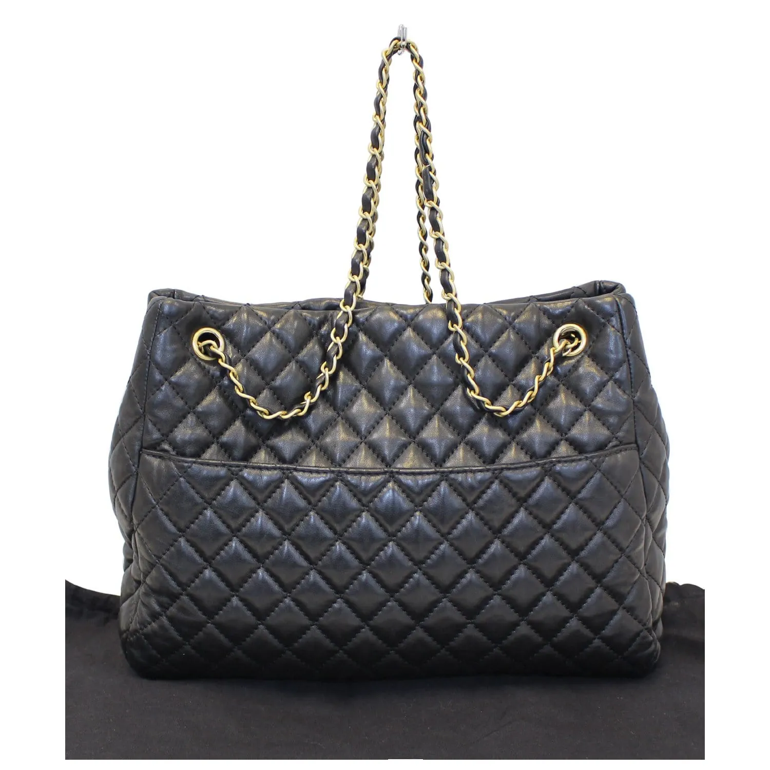 CHANEL Large Shopping Flap Shoulder Bag Black