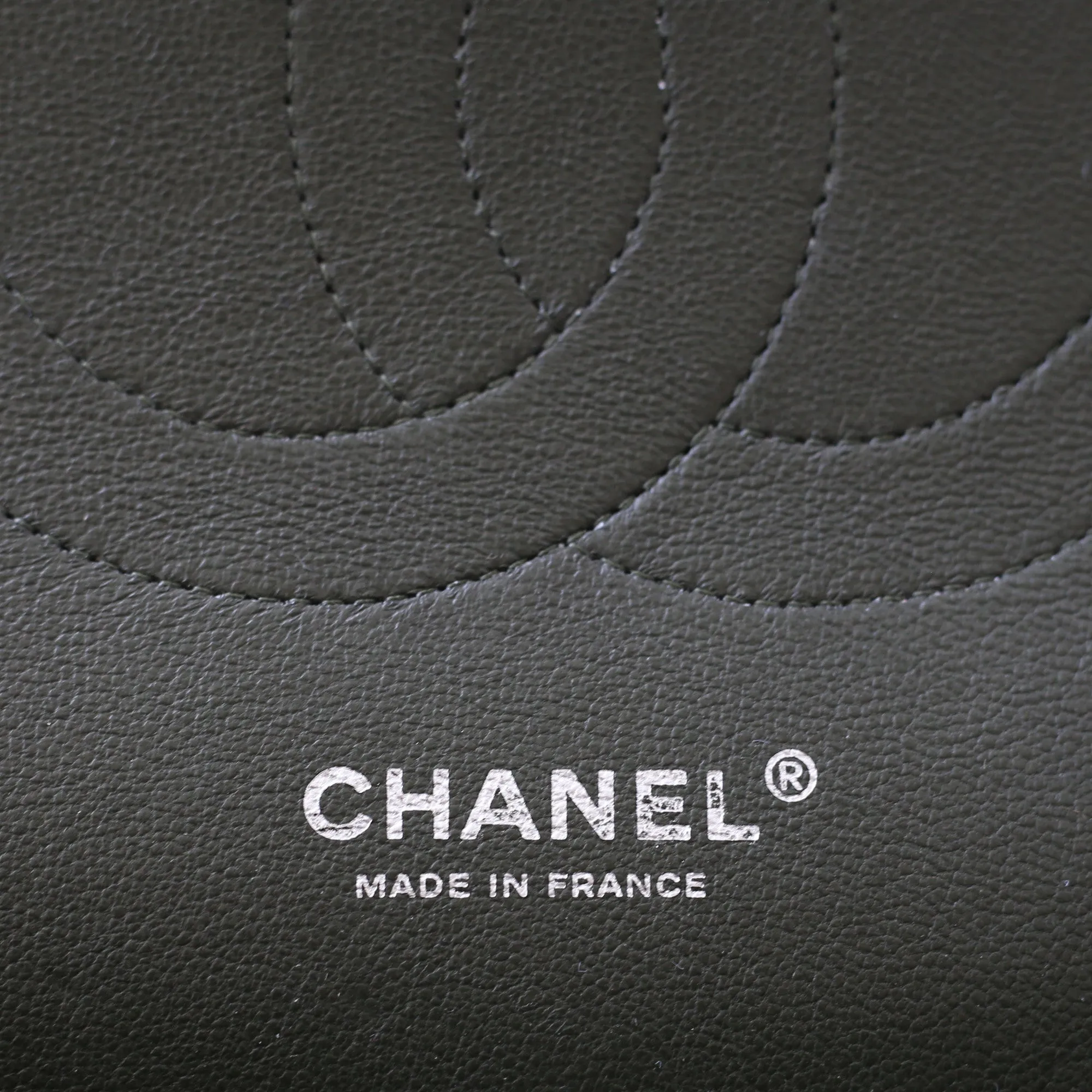 Chanel | Olive Green Calfskin Classic Double Flap | Jumbo