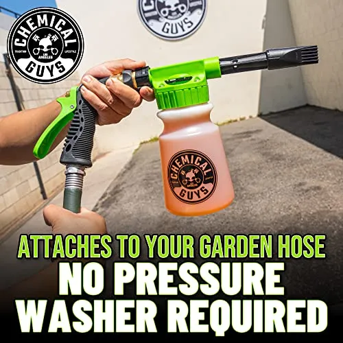 Chemical Guys HOL126 14-Piece Arsenal Builder Car Wash Kit with Foam Gun, Bucket and (5) 16 oz Car Care Cleaning Chemicals (Works w/Garden Hose) , White