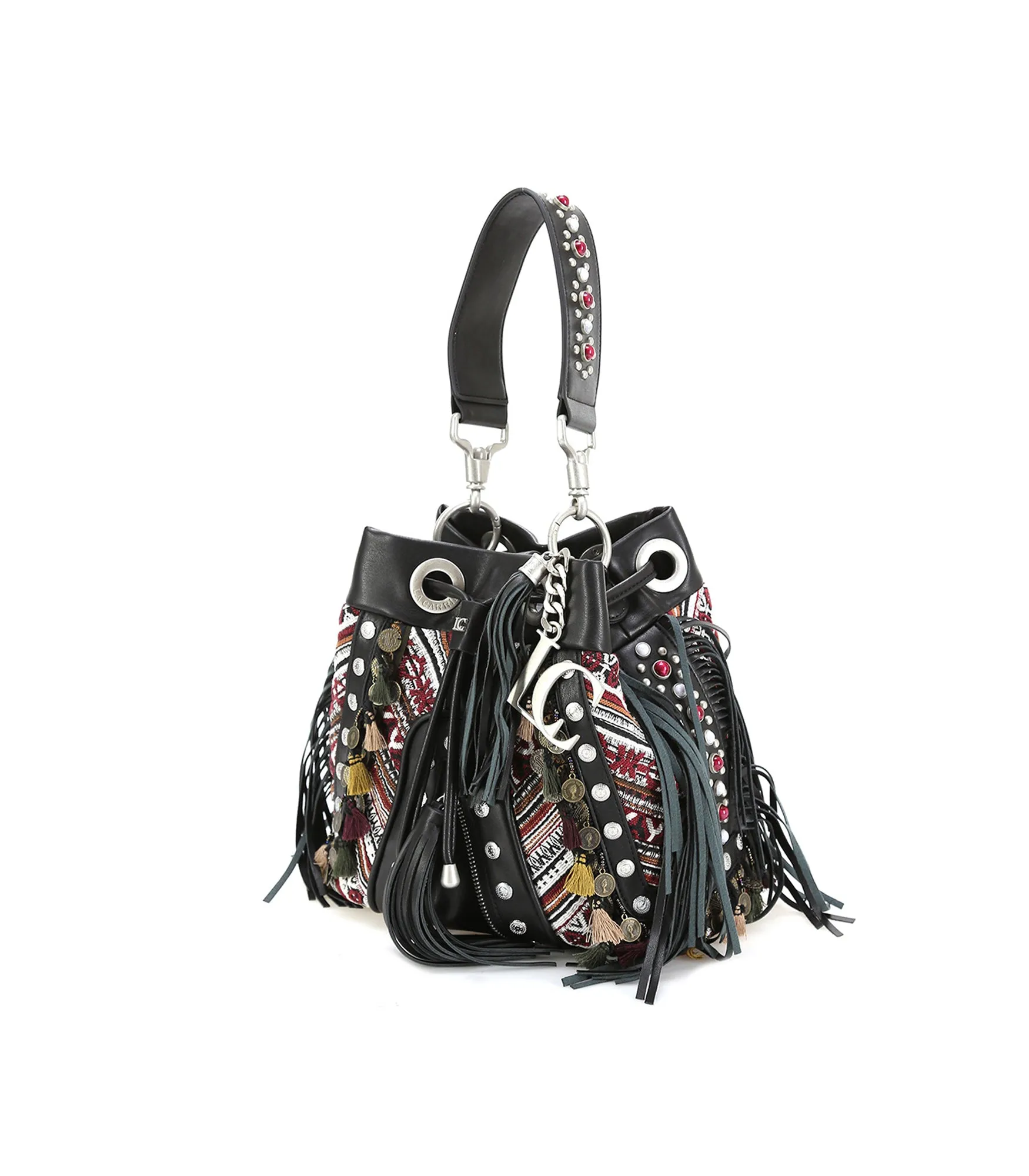 Cheyenne Squaw Bucket Tessuto   Ecopelle - Combi Black