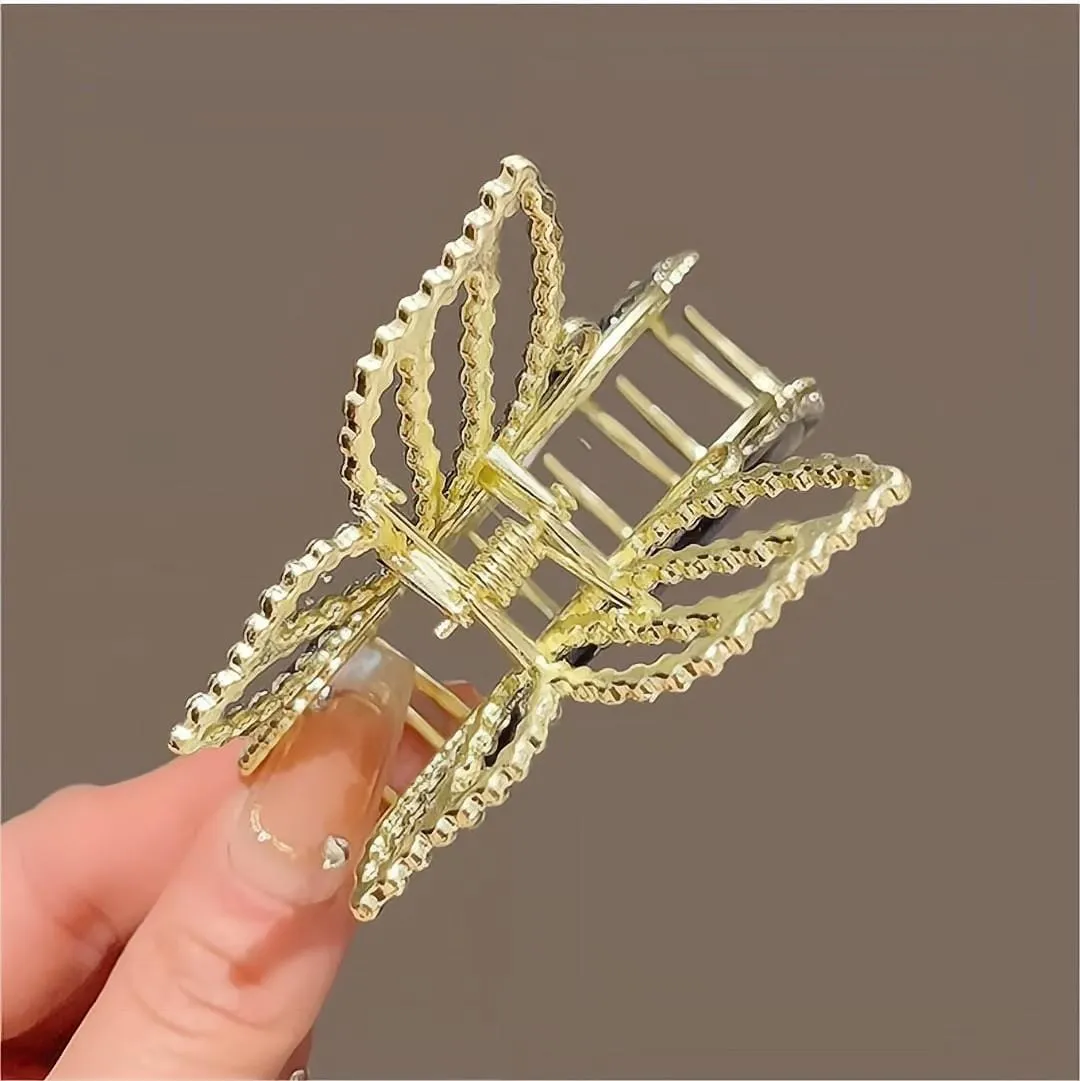 Chic CZ Inlaid Butterfly Chignon Claw Clip Hair Clip