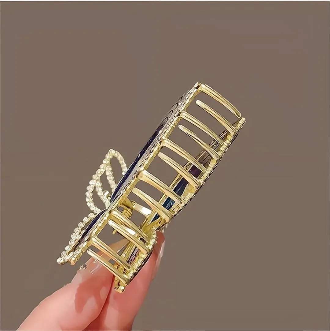 Chic CZ Inlaid Butterfly Chignon Claw Clip Hair Clip
