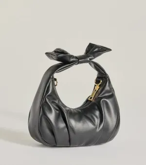 Chic Leather Bow Handbag