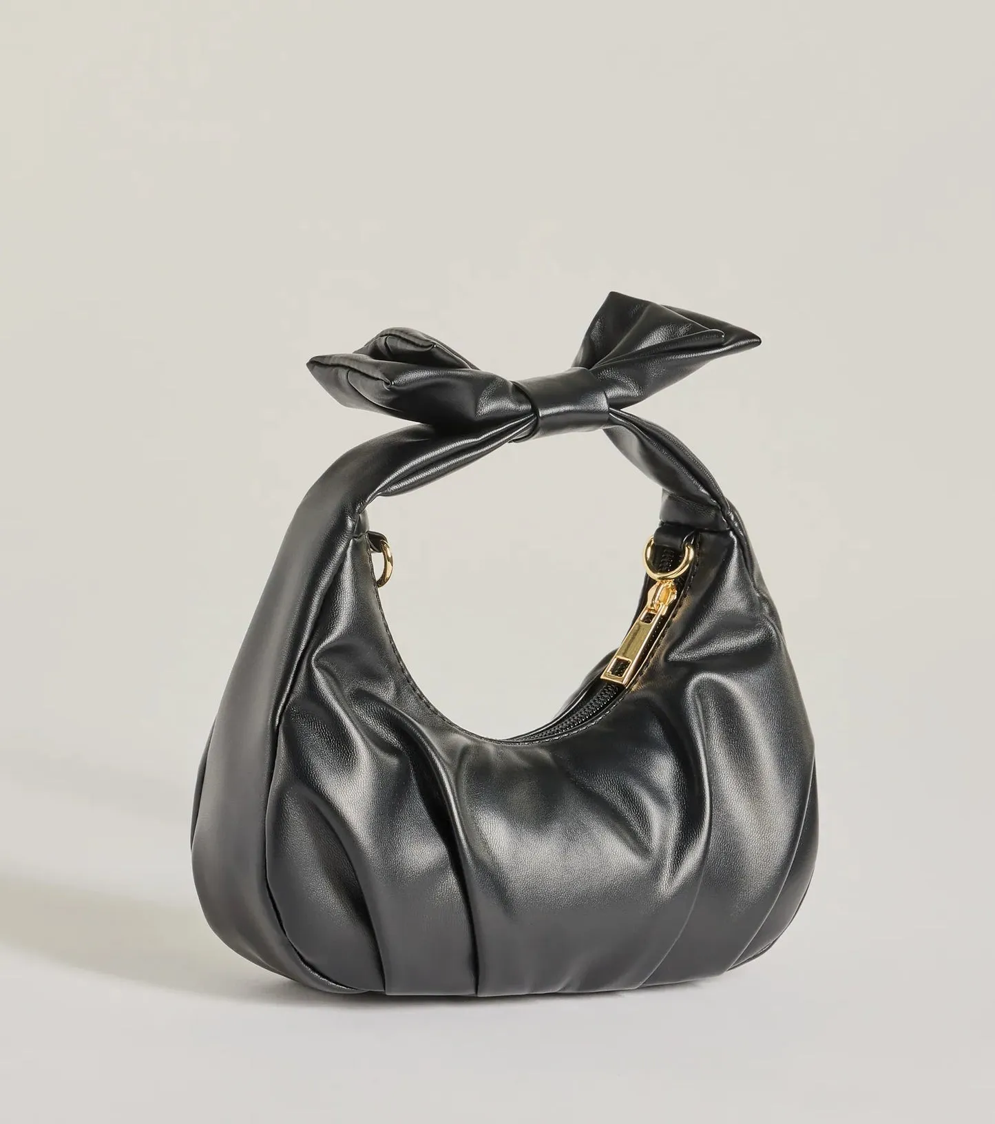 Chic Leather Bow Handbag
