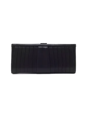 Christian Louboutin Black Pleated Leather Clutch (Missing Chain)