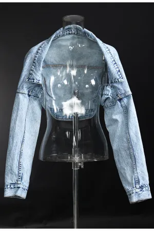 CK685 Casual Drop Shoulder Crop Jacket