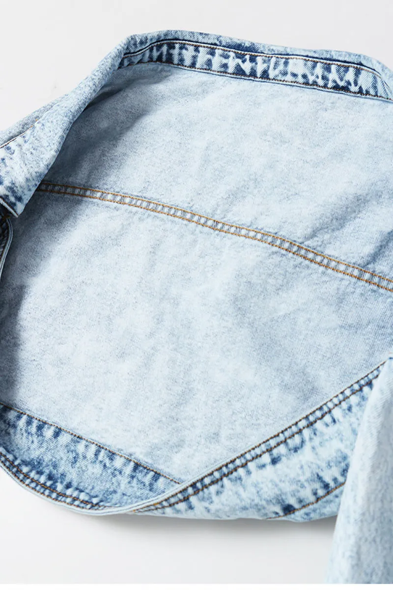CK685 Casual Drop Shoulder Crop Jacket