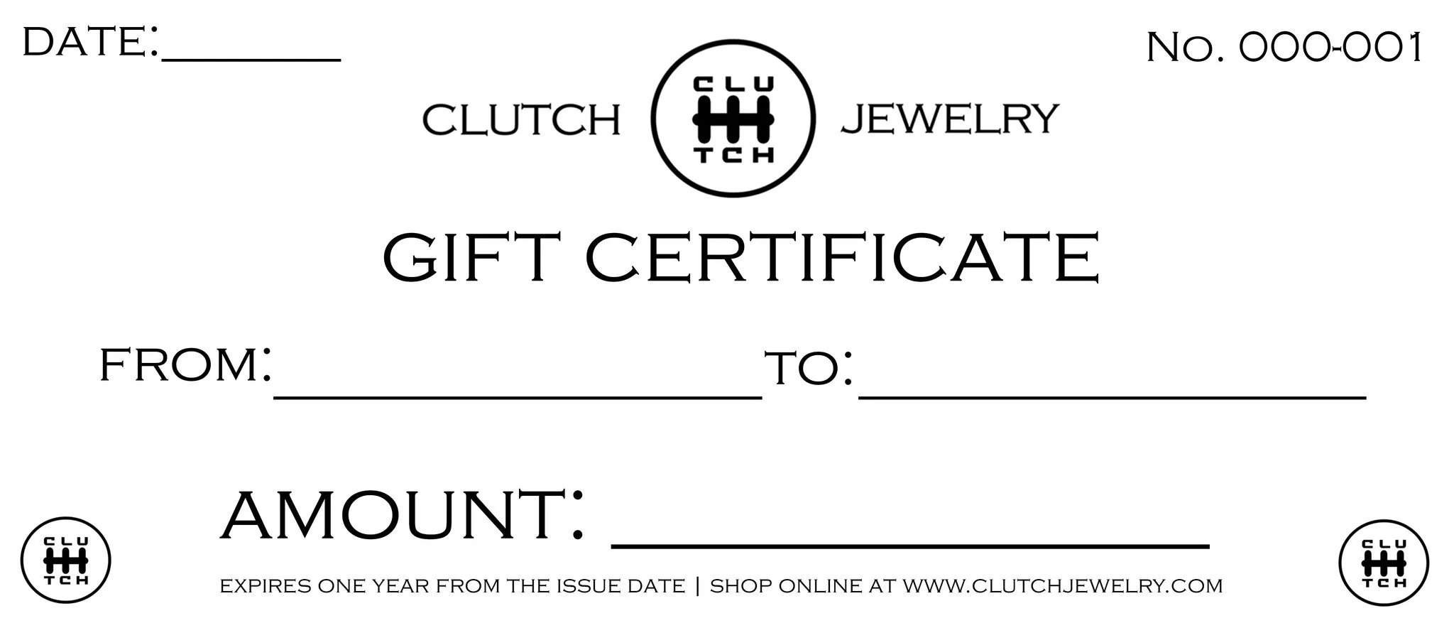 Clutch Jewelry Gift Certificate