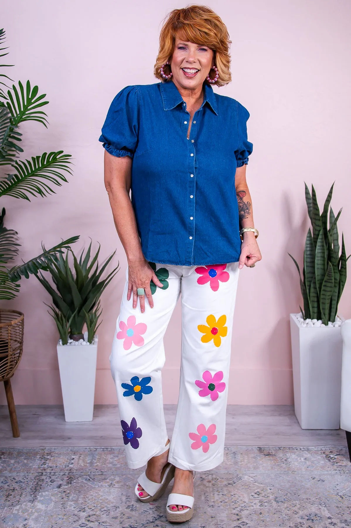 Coastal Travels Denim Solid Top - T10030DN