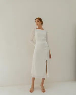 Coco Long Sleeves Tea Length Dress