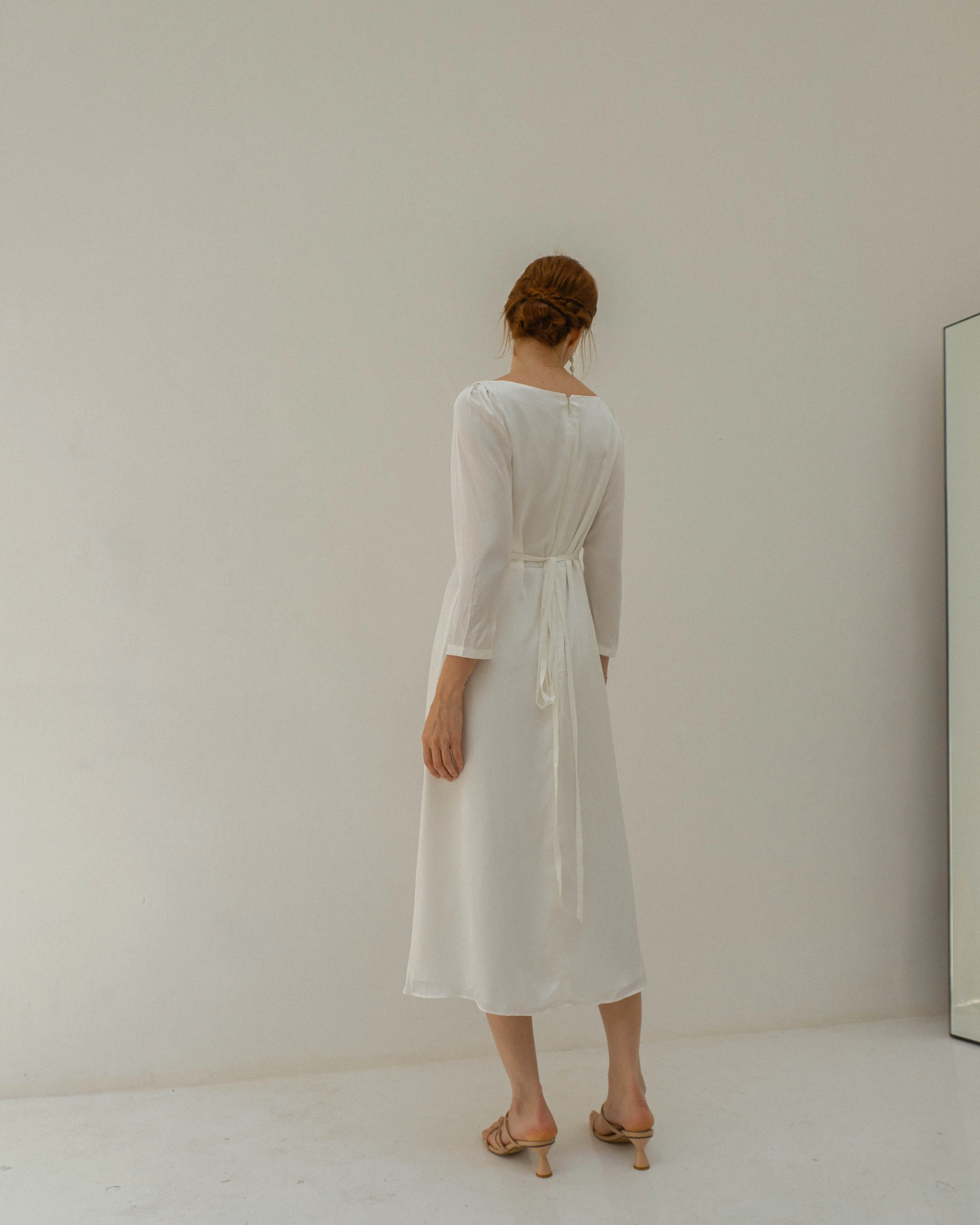 Coco Long Sleeves Tea Length Dress
