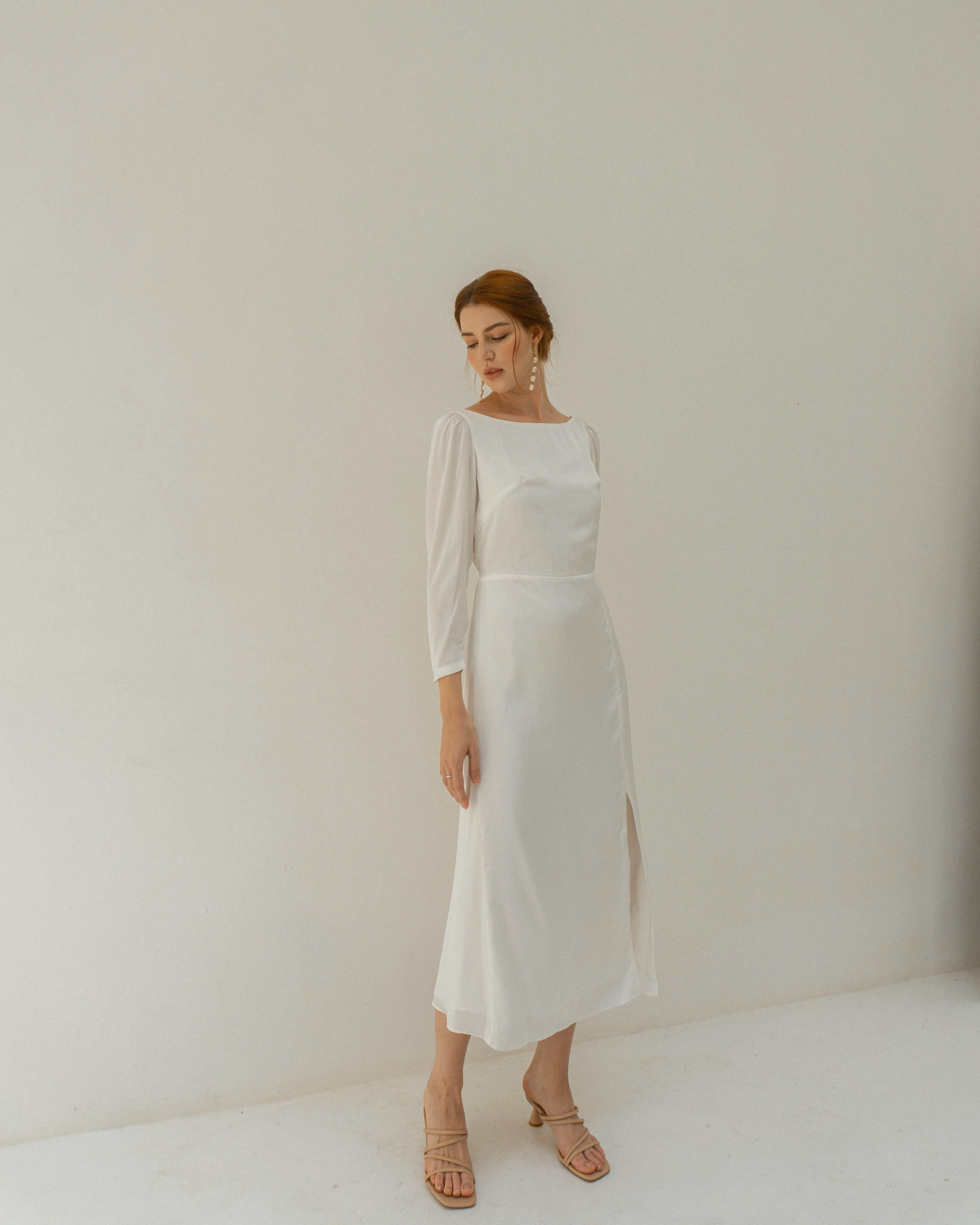 Coco Long Sleeves Tea Length Dress