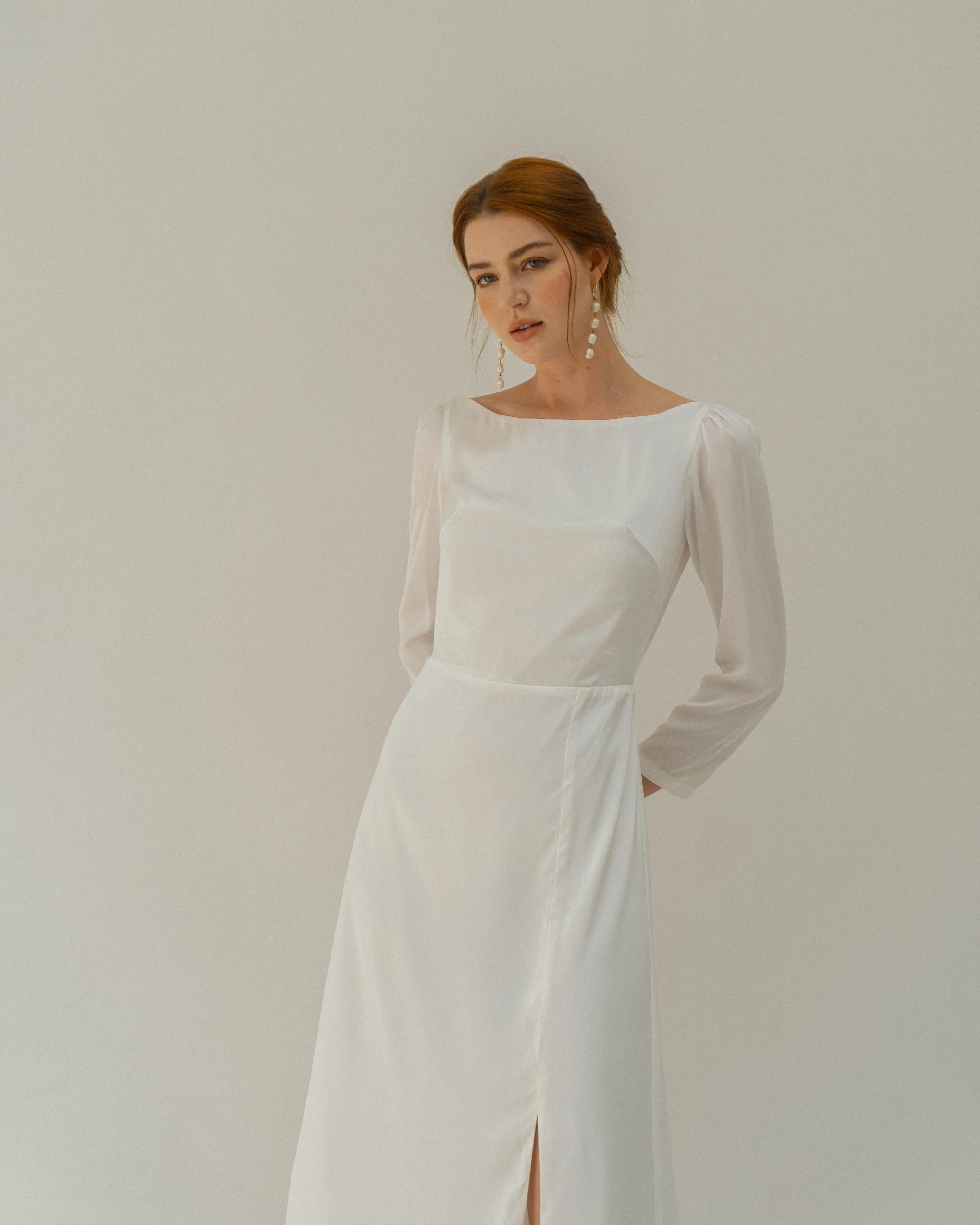 Coco Long Sleeves Tea Length Dress