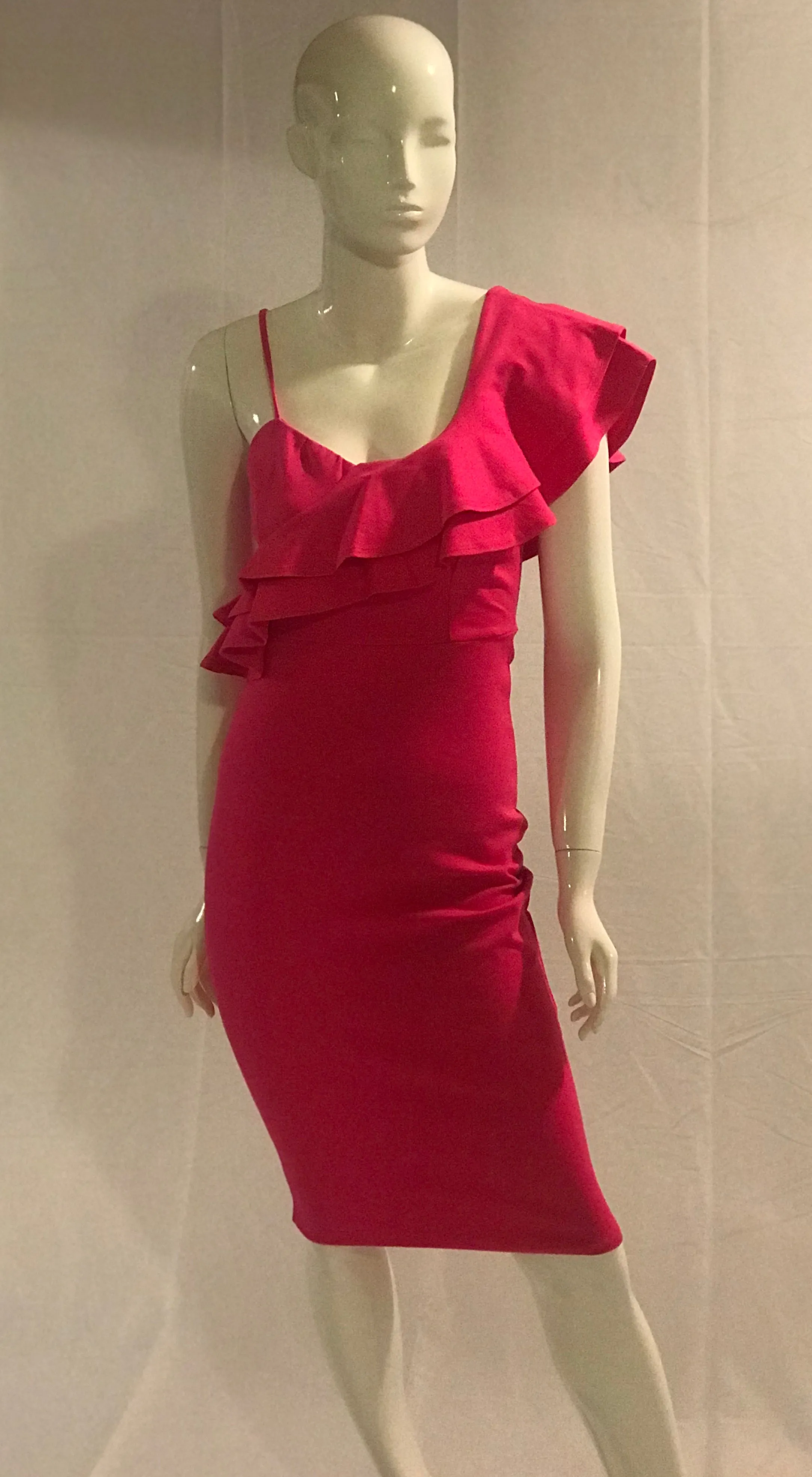Cold Shoulder Ruffle Midi Dress