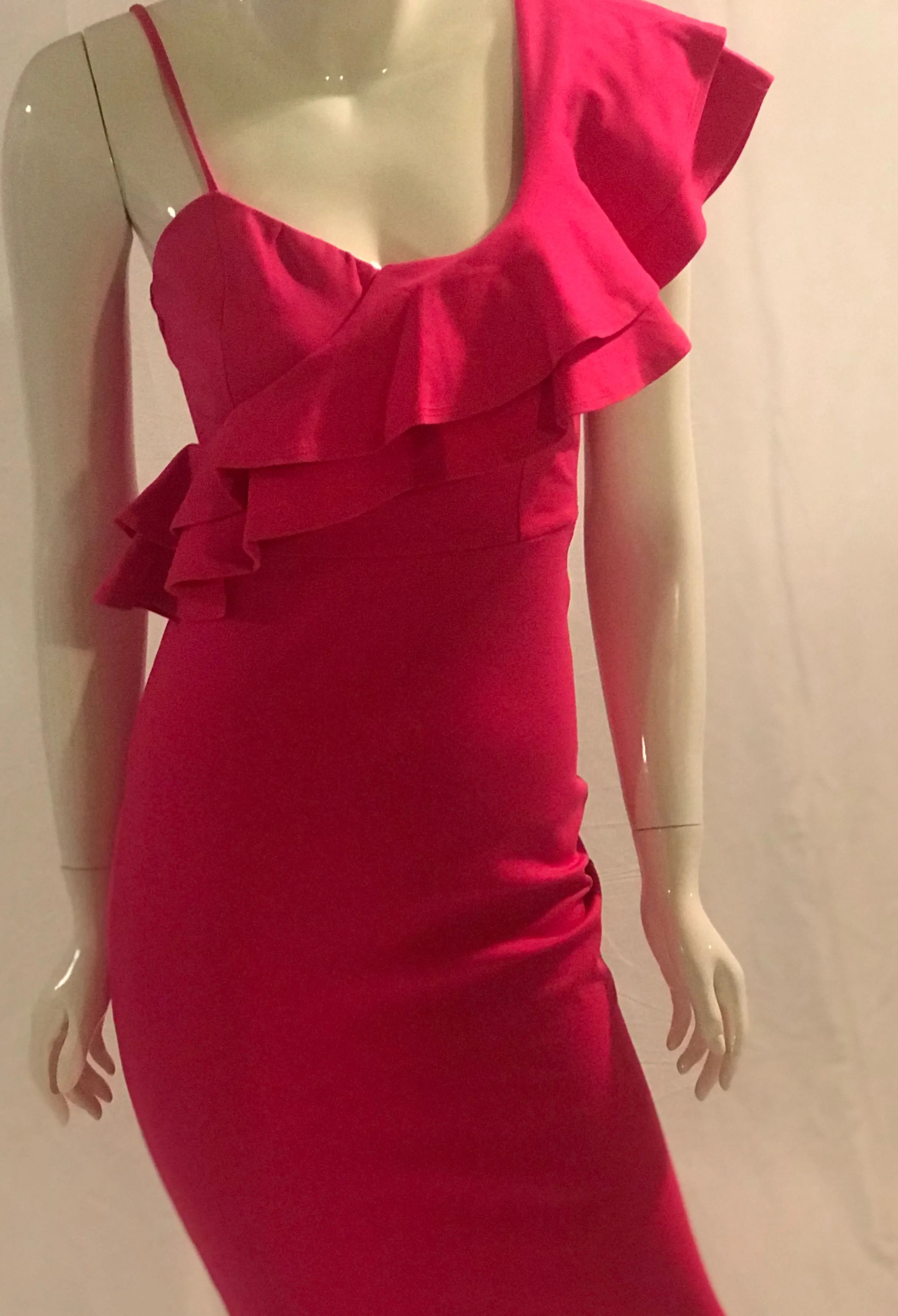 Cold Shoulder Ruffle Midi Dress