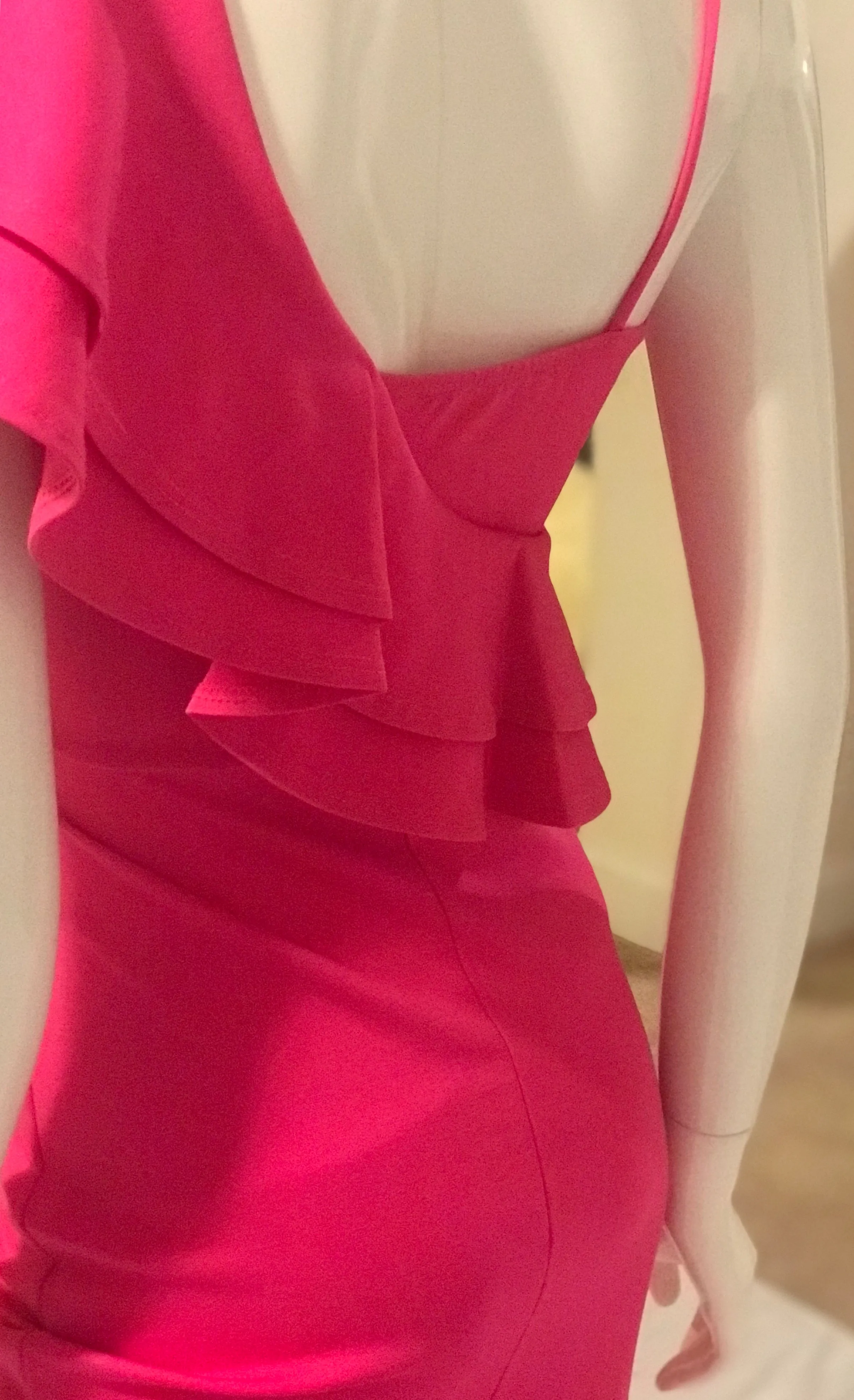 Cold Shoulder Ruffle Midi Dress