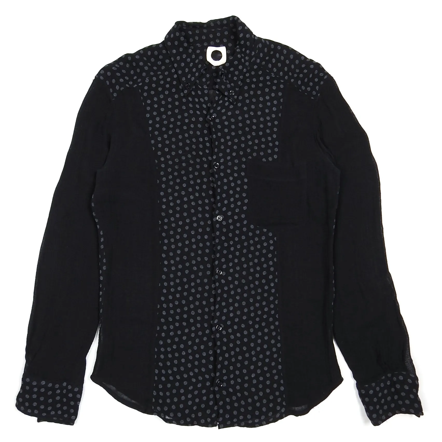 Coming Soon by Yohji Yamamoto Mesh Polka Dot Shirt Size Large