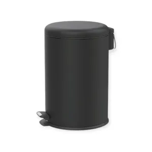Continental Homeware 5 Litre Dome Pedal Bin Matte Black CH975