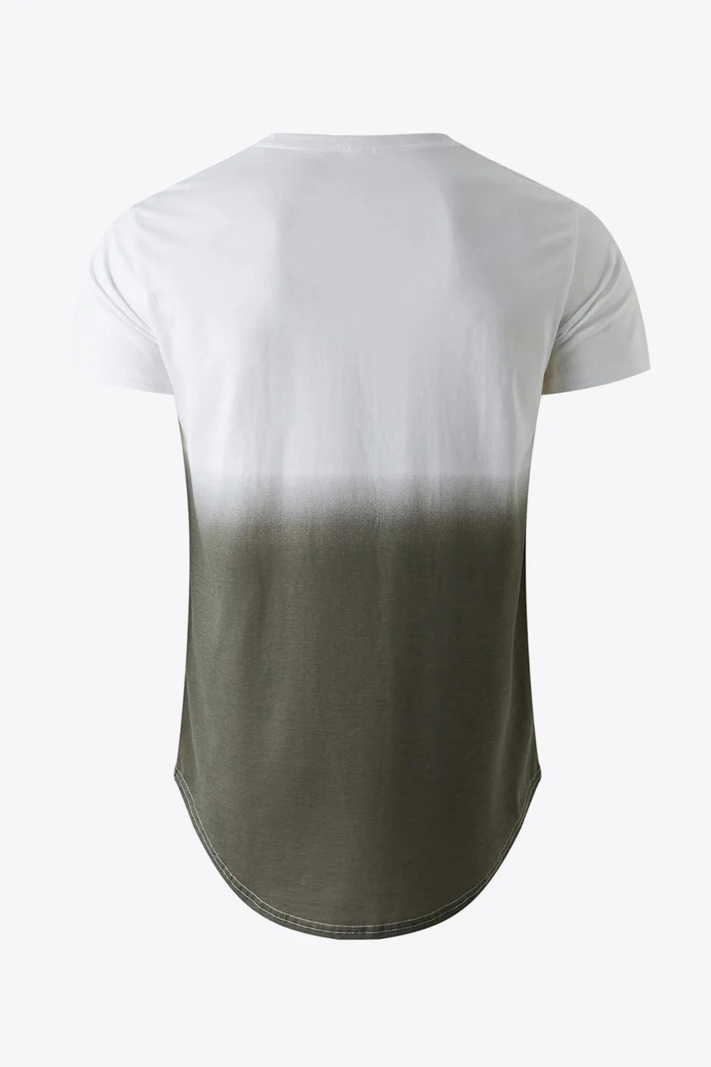 Contrast Curved Hem Round Neck Tee