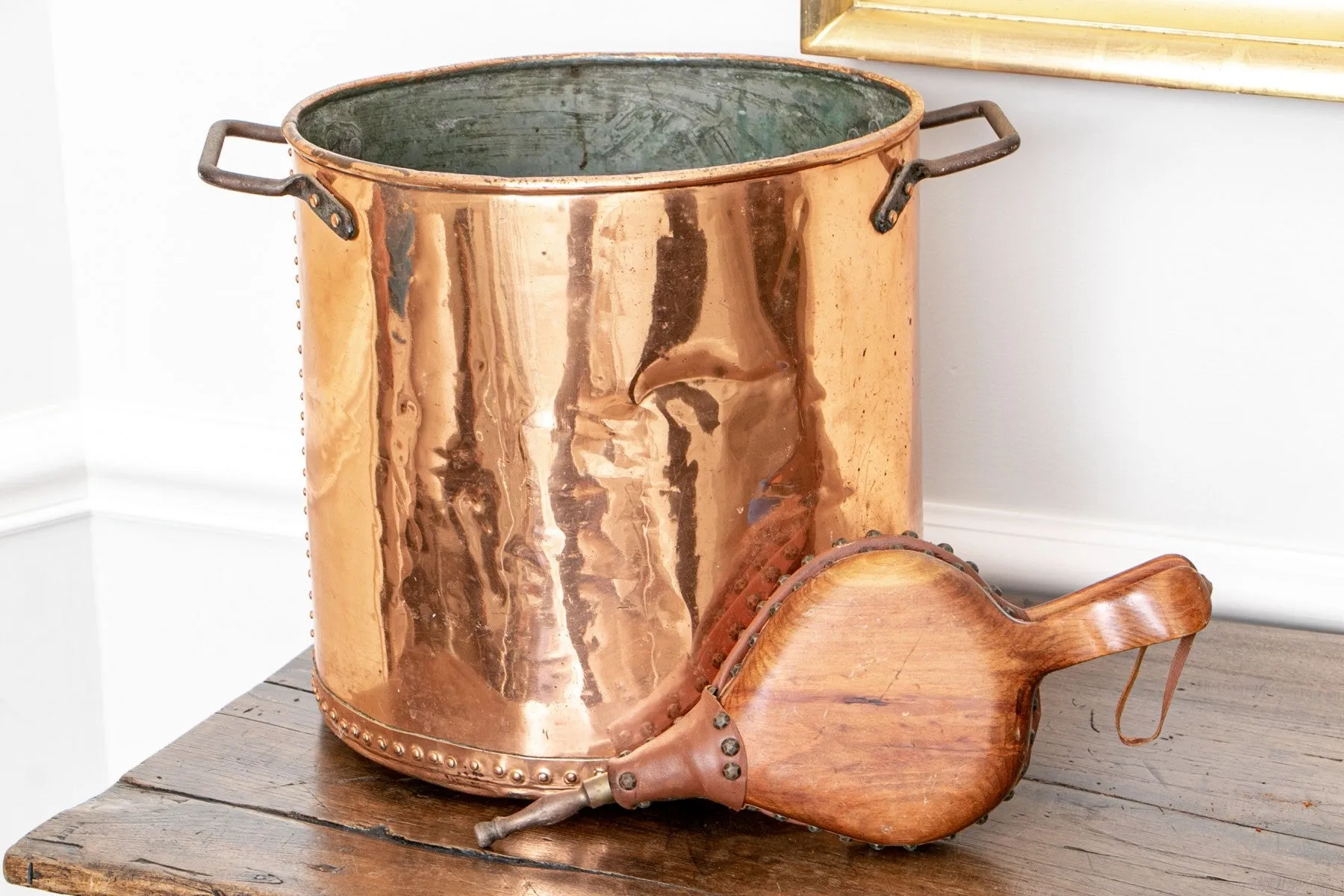 Copper Fire Bucket and Bellow