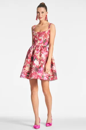 Cora Dress - Deep Pink Dahlia