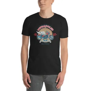 Custom Retro Vintage Motorcycle T Shirt Black Authentic Est 1987 Bike T Shirt for Men