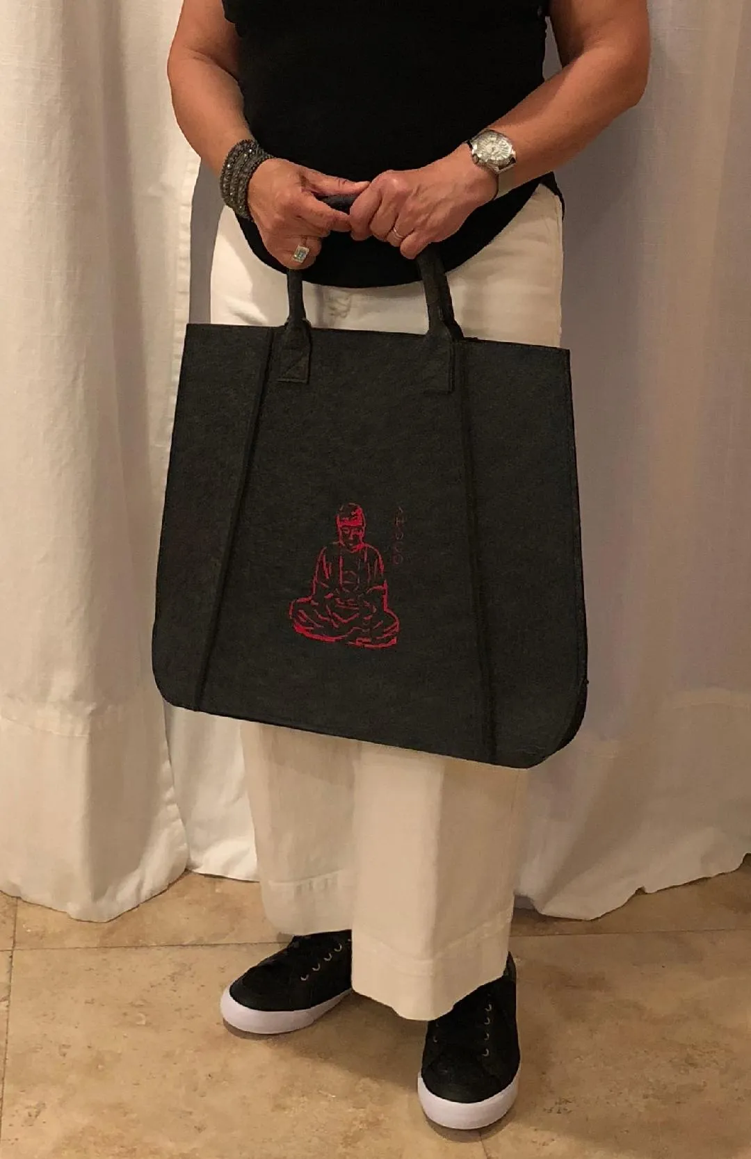 Customized Dark Grey Handbag   Meditation Collection