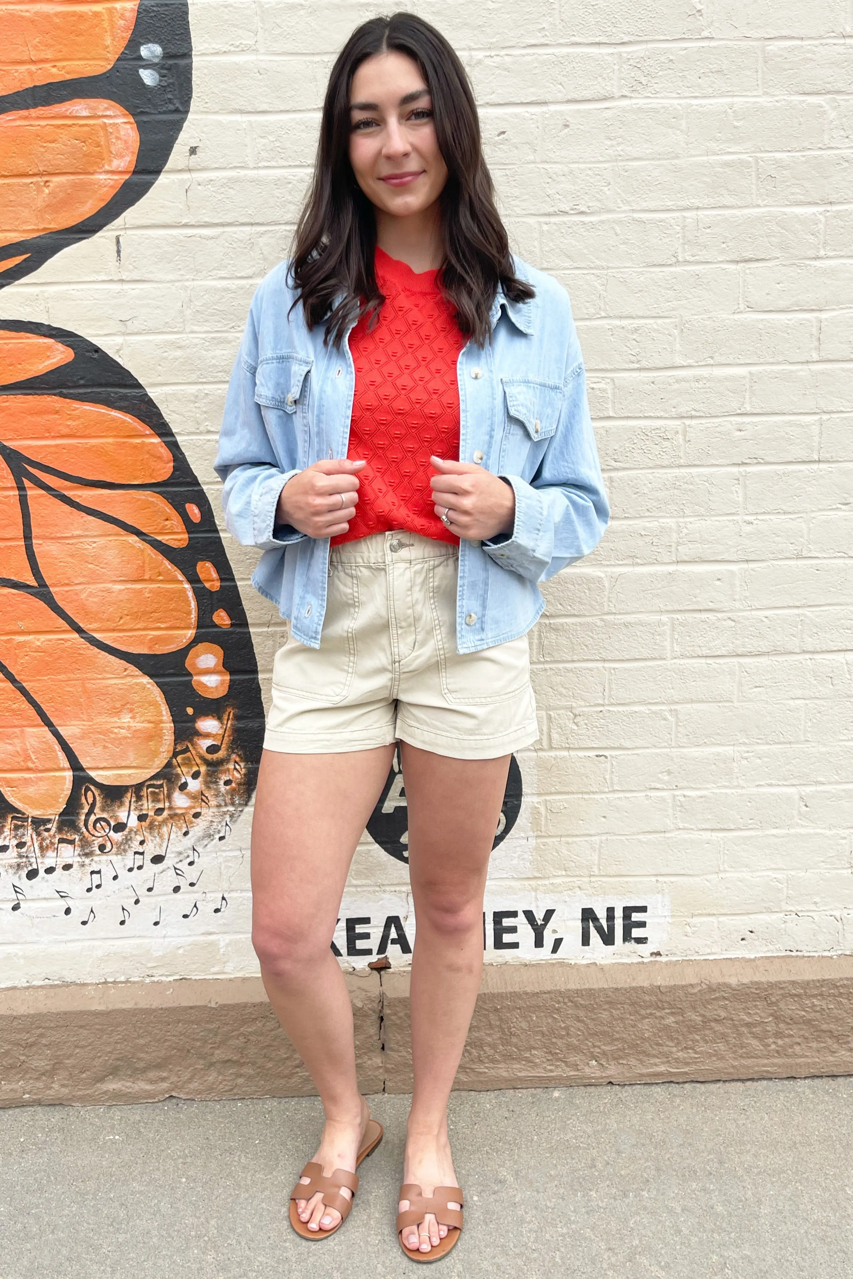 Diamond Knit Short Sleeve Top
