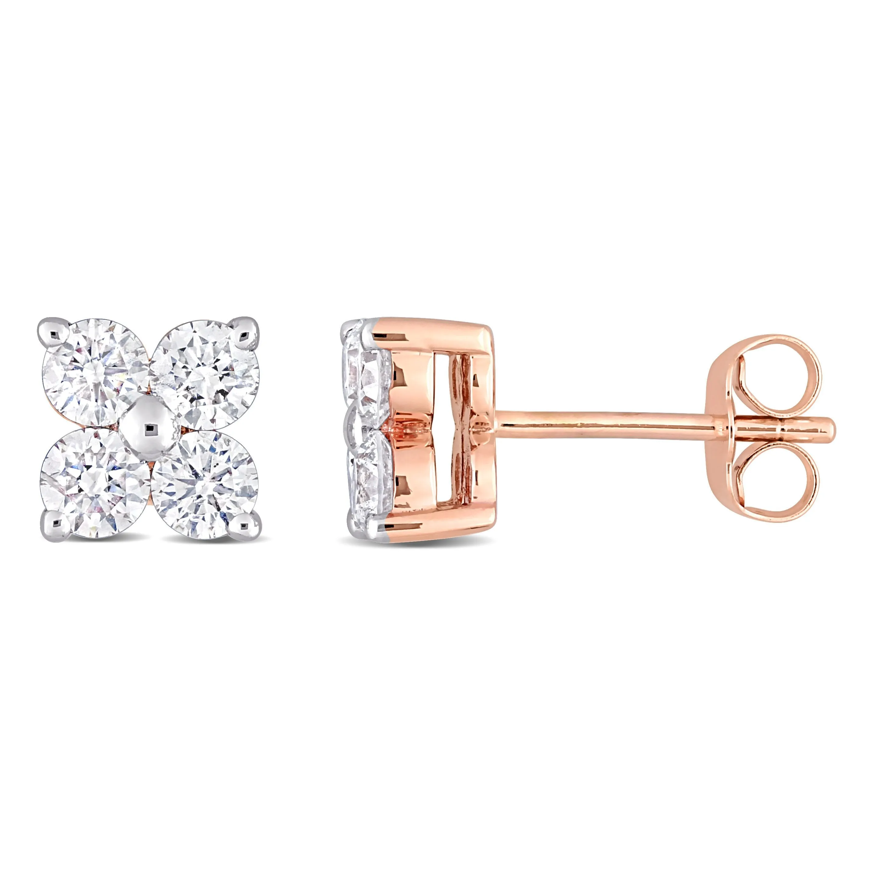 Diamond Round Stud Earrings