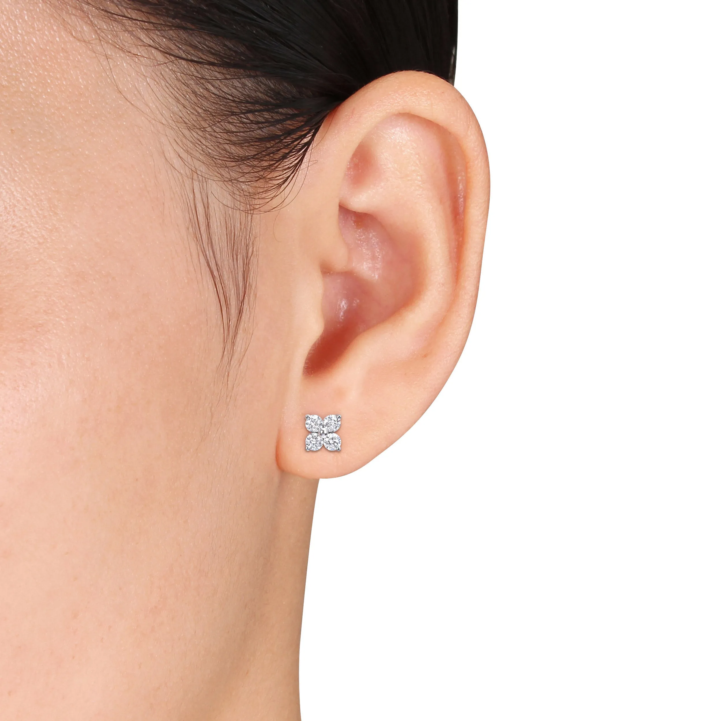 Diamond Round Stud Earrings