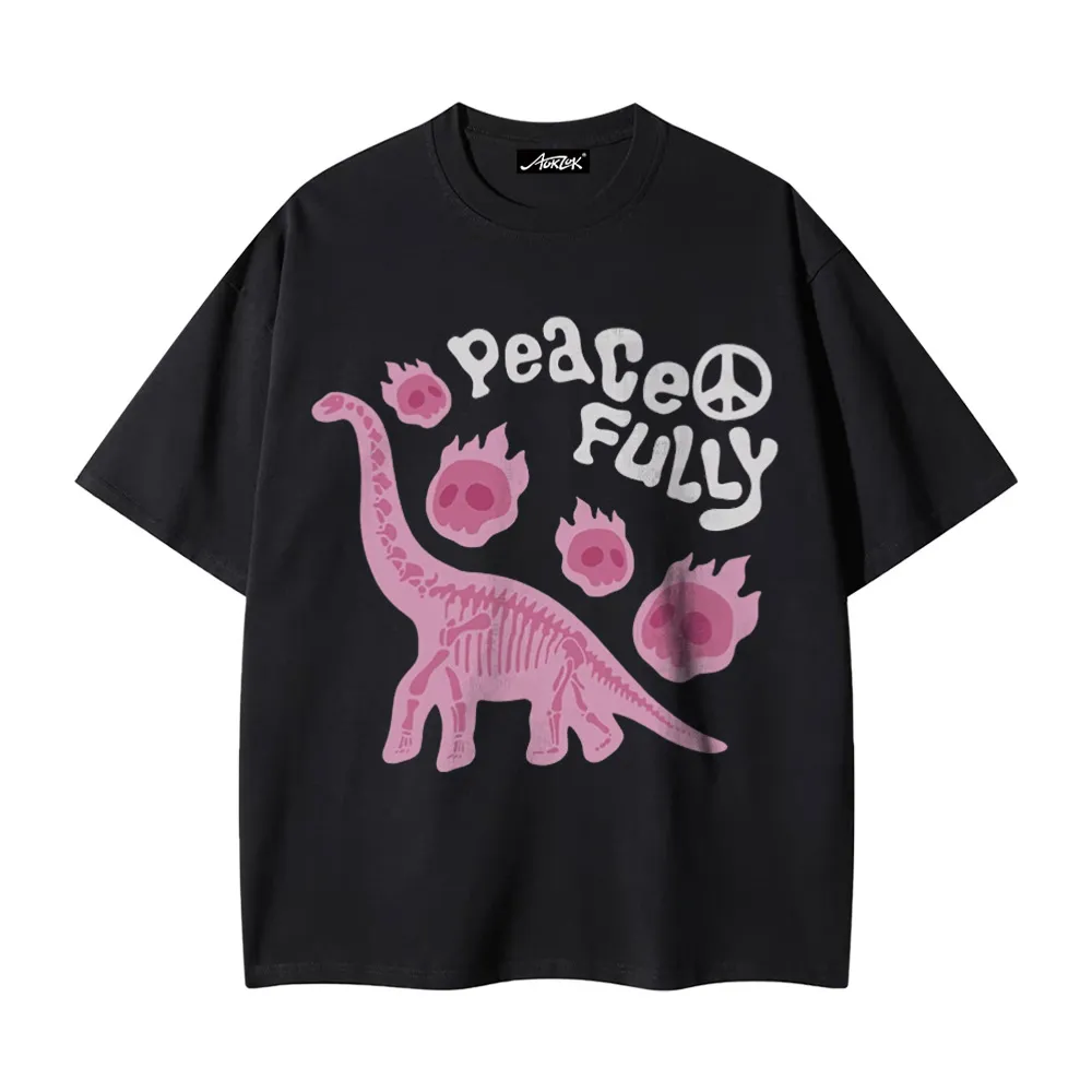 Dinosaur Letter Print T-shirt