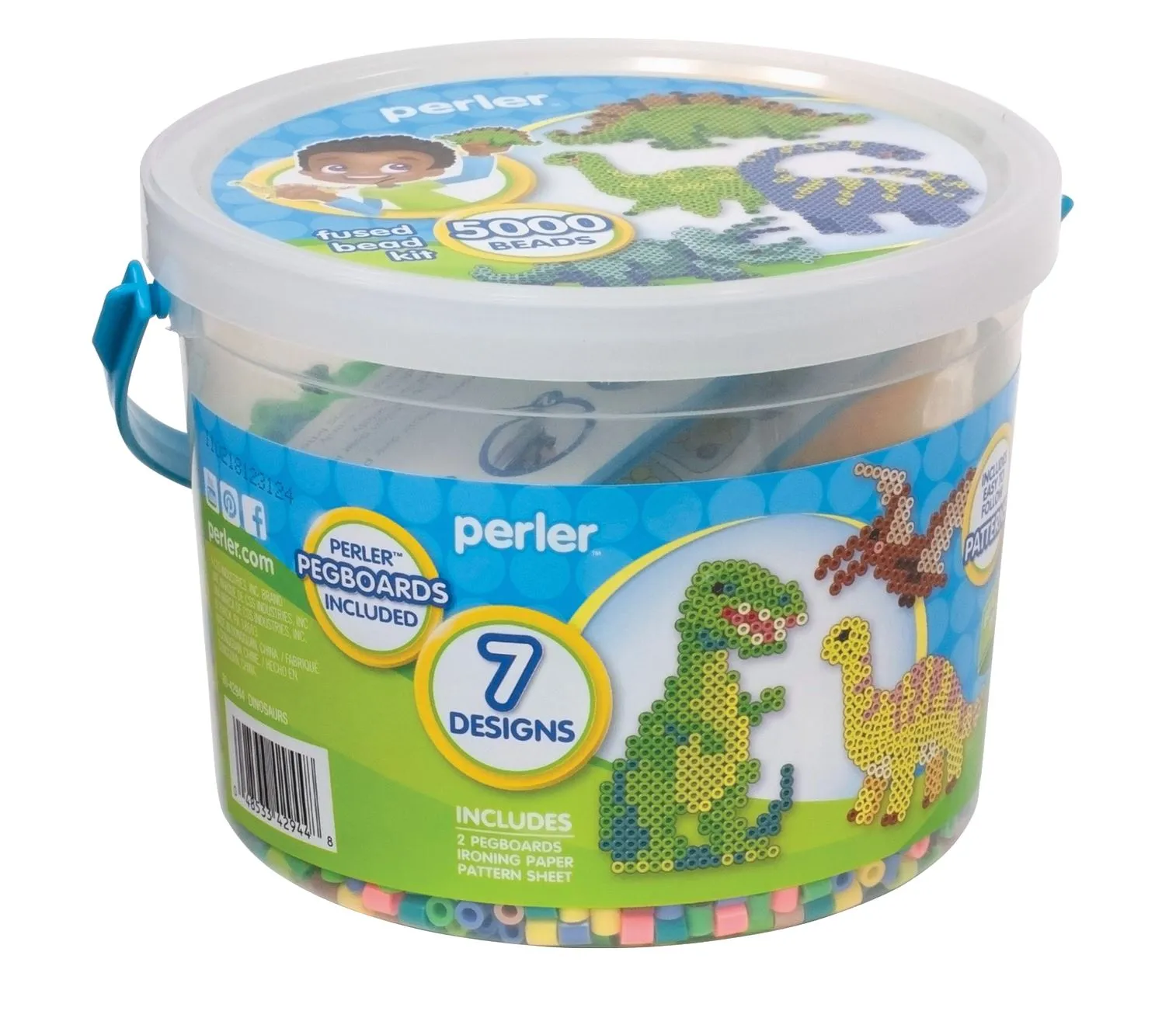 Dinosaurs Perler Bucket