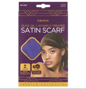 DONNA Satin Scarf Olive Oil   Vit E Trt