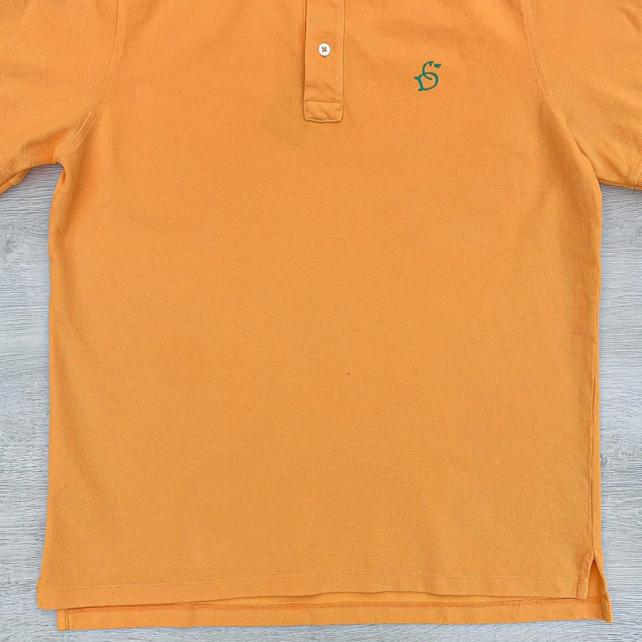 Drake's Duck Butterscotch Yellow Polo Shirt With Logo Embroidered Cotton Piqué