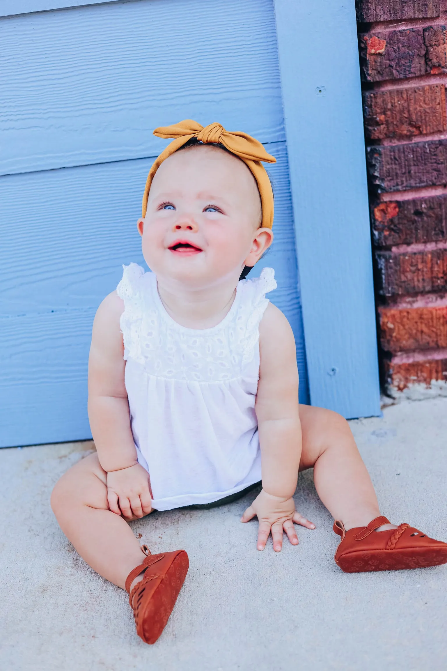 East Sider Knotted Bow Headband - Mustard