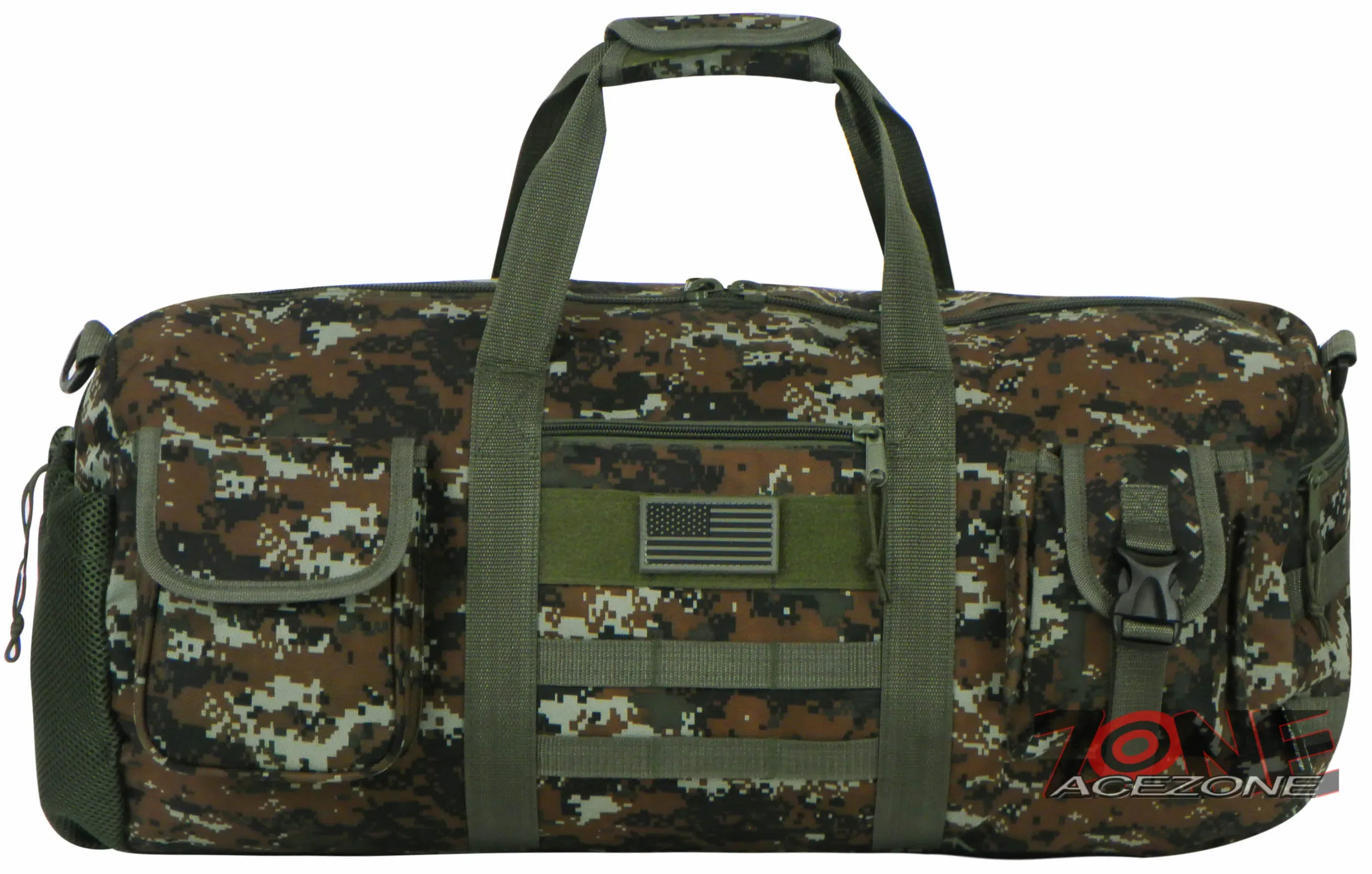 East West USA Tactical Molle Military Round Duffel Bag RTDC703M GREEN ACU