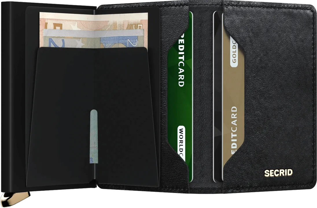 Emboss Diamond Black Mini Wallet