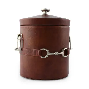 Equestrian Vegan Leather Ice Bucket with Bit