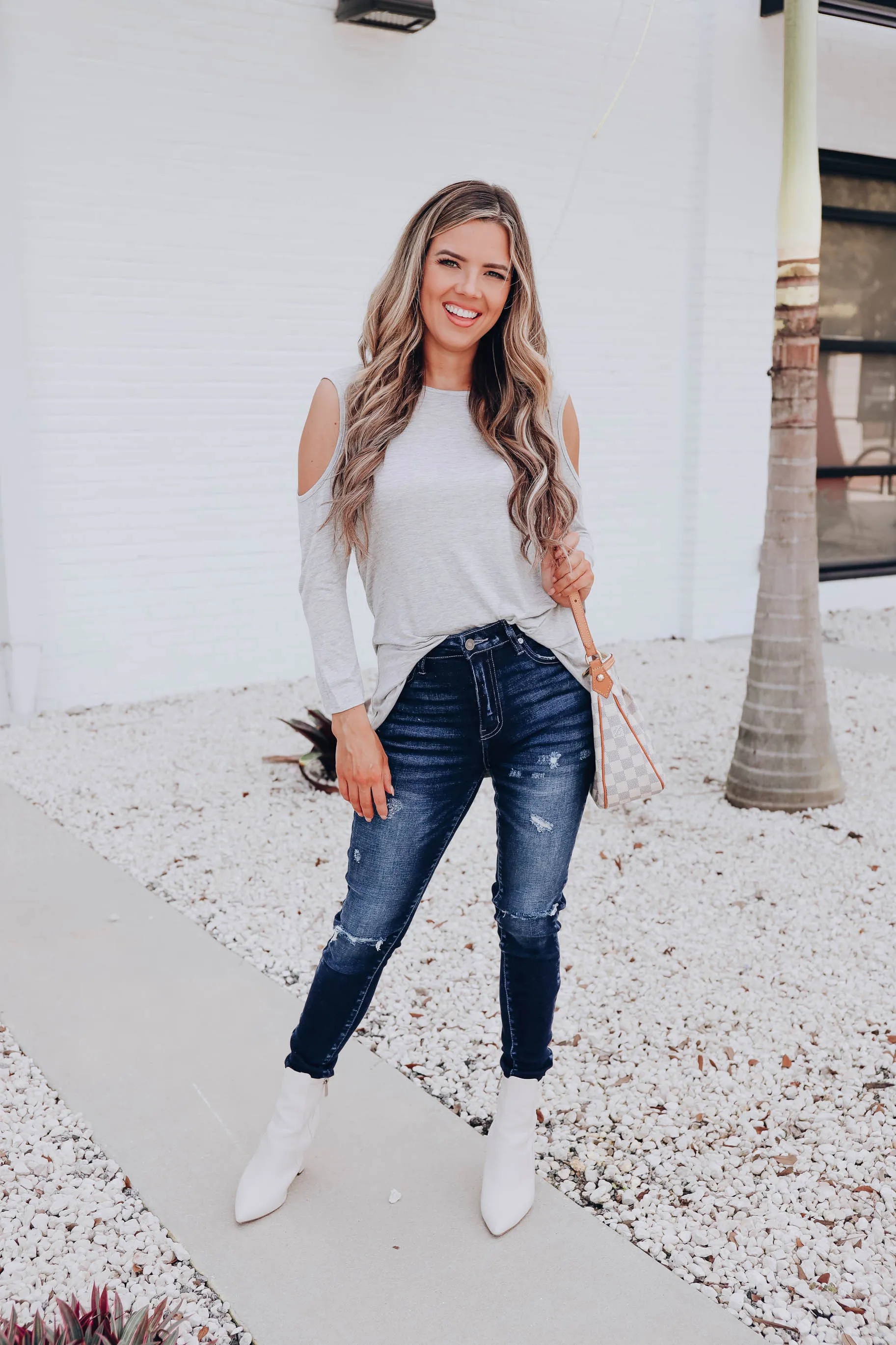 Essential Edition Cold Shoulder Top - H. Grey - Final Sale