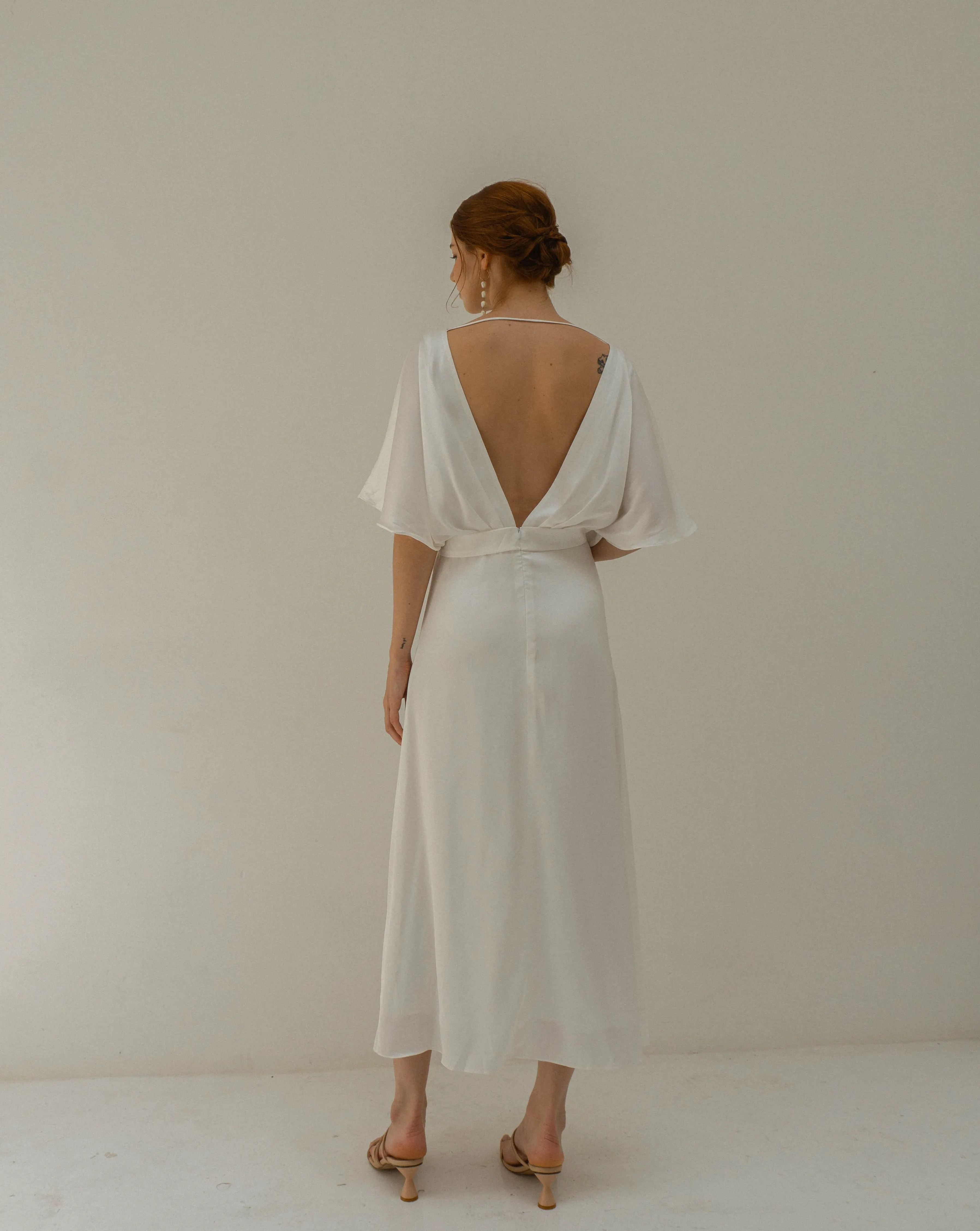 Esther Open Back Tea Length Dress
